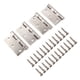 thumbnail image 3 of Diseño a tope con cojinetes resistentes y esquinas cuadradas, incluye 24 tornillos para puertas de hotel de madera Bisagras de puerta de acero resistentes, paquete de 4, 3 of 8
