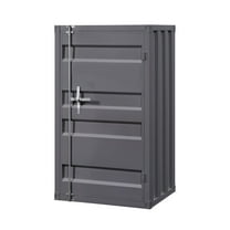Benjara Industrial Style Metal Chest with Recessed Door Front, Gray
