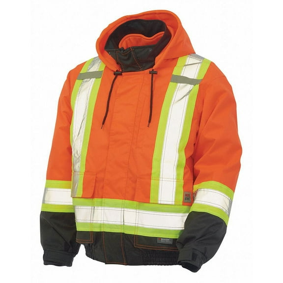 Tough Duck Bomber Jacket,Hi-Viz,Insul.,Orange,3XL  S41321