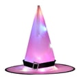 thumbnail image 2 of TanSiDing Glowing Witch Hat Halloween Party Decorations LED Light Up Magical Hat for Adults Halloween Hat with Lights Holiday Party Supplies Christmas Winter Warm Adult Hat, 2 of 7