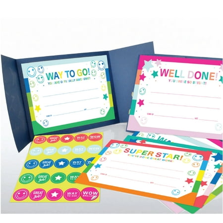 Award Certificates with Stickers, Star and Smiley Face Design, 5.5" x 8.5", 100 Count by Gartner Studios