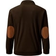 thumbnail image 2 of CAILDANL Mens Warm Corduroy Sweatshirt Casual Stand Collar Quarter Fall Metal Button Pullover Sweaters Long Sleeve with Pockets, 2 of 2