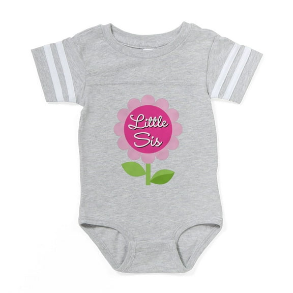 CafePress - Little Sis - Cute Infant Baby Football Bodysuit