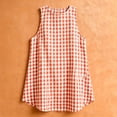 thumbnail image 4 of Vynhevius Womens Plaid Shift Dress Crew Neck Sleeveless Back Button Casual Mini, 4 of 9