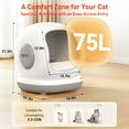 thumbnail image 3 of 75L Smart Automatic Self-Cleaning Cat Litter Box, APP Control/Integrated Safety Protection,Gray, 3 of 10