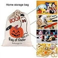 thumbnail image 5 of OurWarm 2pcs Halloween Trick or Treat Bags for Kids, Reusable Canvas Drawstring Tote Bag 17 x 14 Inch Spider Pumpkin Gift Sack Halloween Party Decorations, 5 of 9