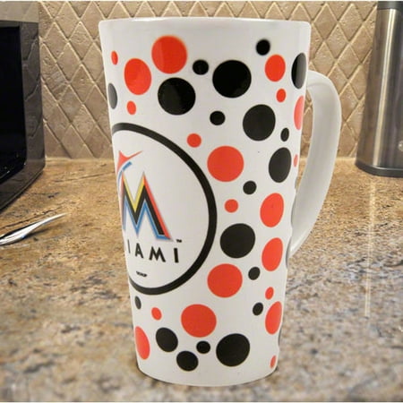 MLB - Miami Marlins 16oz White Polka Dot Latte Mug