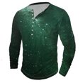 thumbnail image 1 of FAIWAD Plus Size Tops for Men Long Sleeve Button Pullover Casual Slim Comfy Basic Stretch Workout Shirts, 1 of 4