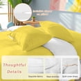thumbnail image 2 of Yellow Bedding Duvet Cover Set Queen Size 4 Pieces Solid Color Soft Twill Plush Quilt Cover, Include 1 Duvet Cover 1 Flat Sheet And 2 Pillow, 2 of 7