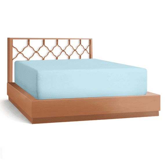 21” Extra Deep Pocket Ultra Soft Fitted Sheet with Corner Straps, Queen - Aqua