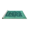 thumbnail image 2 of Ahgly Company Machine Washable Indoor Round Oriental Turquoise Blue Industrial Area Rugs, 8' Round, 2 of 4