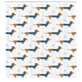 thumbnail image 3 of Ambesonne Dachshund Shower Curtain, Dog in Pullover Snowflake, 69"Wx75"L, Ginger Dark Turquoise, 3 of 3