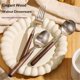 thumbnail image 5 of 4 pack Spoon and Forks Silverware Set With Walnut Wood Handle, Flatware Stainless Steel Cutlery Dinner Fork Spoon Knife Set, 5 of 5