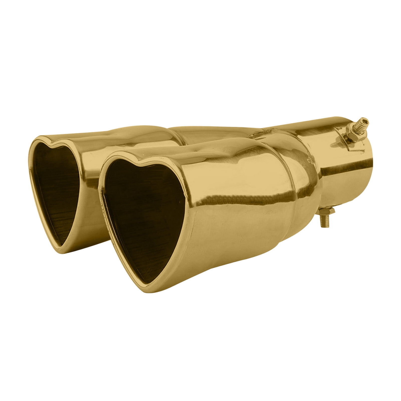 Heart Dual Exhaust Tip 2.5" Inlet, Adjustable Stainless Steel Y Shaped Exhaust Pipe, Modified Exhaust Tail Pipe Universal for Most Car