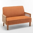 thumbnail image 2 of Andeworld Small Loveseat,2-seat Mini Sofa Couch with Rattan Armrests for Living Room,Bedroom(Orange), 2 of 6