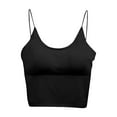 thumbnail image 2 of Yuwull Women'S Cami Vests Crop Tank Top Daily Bra Ice Silk Sleeveless Spaghetti Strap Stretchy Tank Top With Built In Bras Undershirt s, 2 of 6