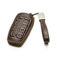 thumbnail image 2 of Vitodeco Leather Smart Key Fob Case Cover Protector Compatible with Genesis GV70, GV80, G70, G80 (2021-2025 Models) - 8-Button, Brown, 2 of 6