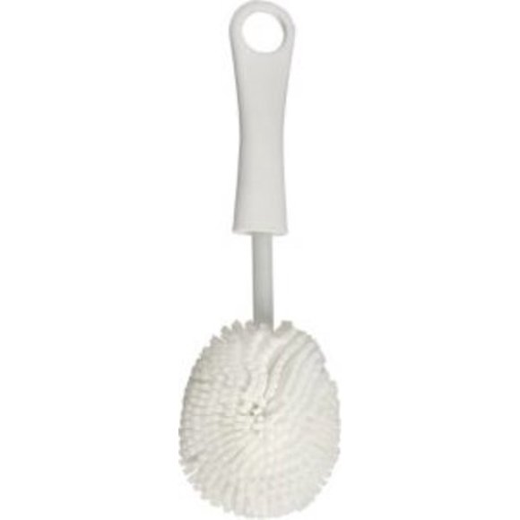 Brosse de Lavage en Tissu Blanc Texturé Doux avec Style Boule