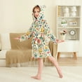 thumbnail image 2 of FORMRS Niños Bathrobe Unisex Hooded Robe Soft Plush Pajamas Sleepwear, Size 2-3T, Floral Animals, 2 of 7