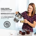 thumbnail image 2 of OVENTE Electric Kettle with 1.7L Borosilicate Glass, 1500W Instant Water Boiler and Heater for Coffee or Tea, BPA Free, Easy to Fill Lid, Auto Shut-Off and Boil Dry Protection, Silver KG612S, 2 of 5