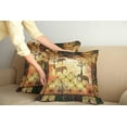 thumbnail image 2 of Ambesonne African Throw Pillow Cover 2 Pack, Grunge Elephants Roses, 20", Multicolor, 2 of 5