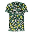 thumbnail image 6 of ClodeEU Women's V-Neck Printed Short Sleeve Shirt with Button ,Casual Trendy Tunic Blouse Green,Womens Plus XL, 6 of 7
