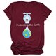 thumbnail image 1 of Fiudx Ofertas Flash Del Día Moda Mujer Casual Cuello Redondo Impresión Blusa Manga Corta Camiseta Blusas, 1 of 2
