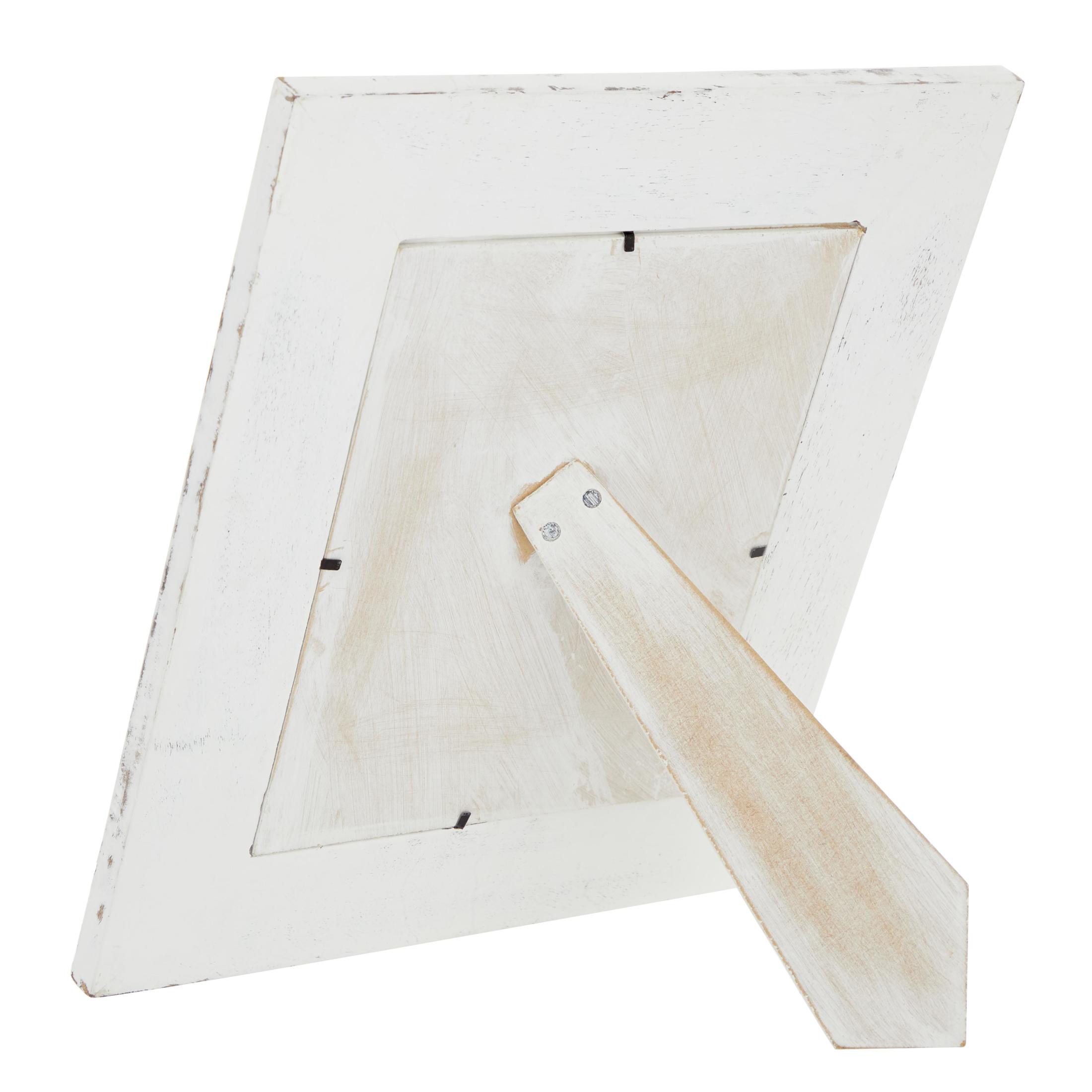 DecMode 8" x 10" Handmade Intricate Carved White Floral Photo Frame