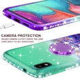 thumbnail image 2 of SOGA Cover Compatible for Samsung Galaxy A10e Case, Liquid Floating Quicksand Case with Diamond Ring Stand for Magnetic Car Mount - Purple on Green, 2 of 5