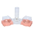 thumbnail image 3 of Cuenco de comida para gatos inclinado de 15 degree, portátil duradero con fuente, cuenco doble, 3 en 1 para gatos Rosa Yuyangstore Cuencos para gatos, 3 of 8