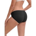 thumbnail image 3 of INSPIRE CHIC Women's Mid-Waisted Tummy Support Maternity Briefs Hi-Cut Seamless Comfortable Underwears 3 Packs 3XL 1 Black 1 Green 1 Purple, 3 of 4