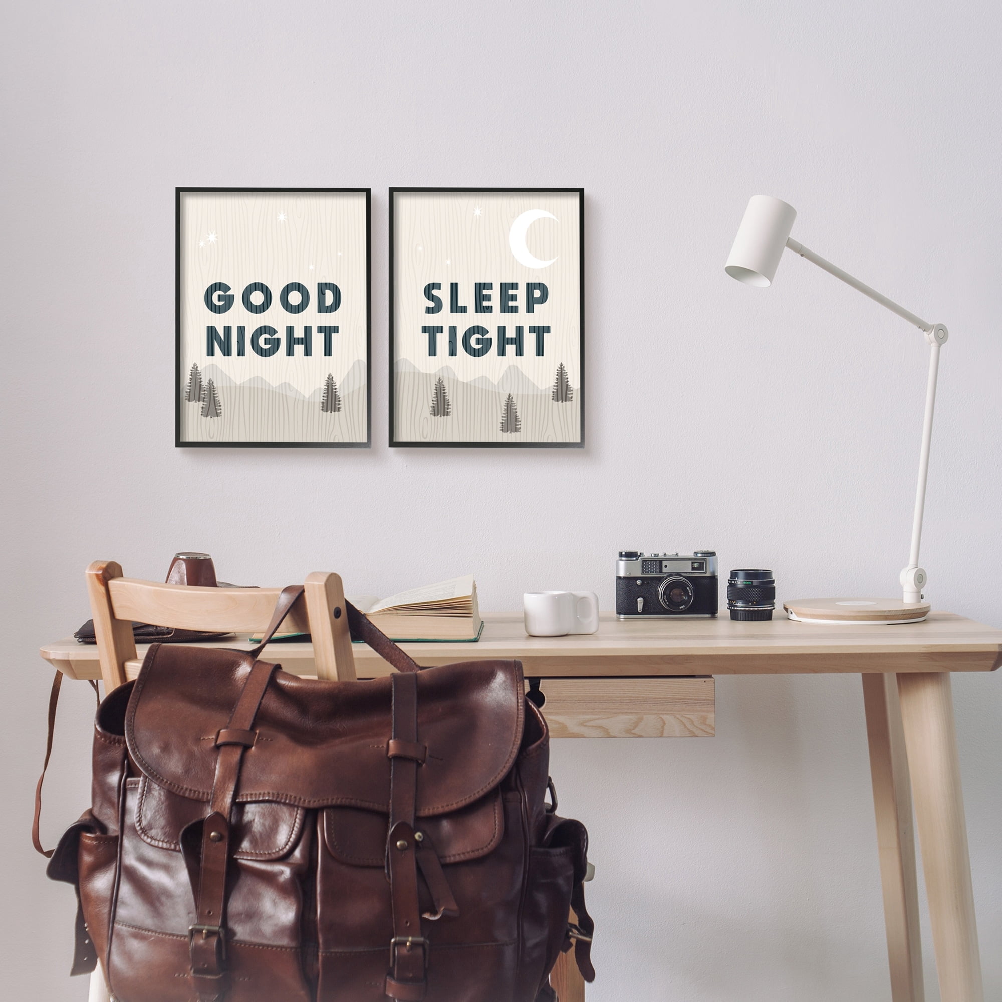 Stupell Industries Good Night Sleep Tight Phrase Nighttime Mountain Landscape Illustration, 11 x 14, Design by Daphne Polselli