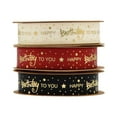thumbnail image 4 of Happy Birthday Ribbons DIY Gift Wrapping for Cake Box Glitter Ribbons Happy Flowers Red 10Yard, 4 of 9