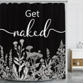 thumbnail image 4 of Get Naked Flower Shower Curtain Bathroom Set Vintage Black Dark Floral Rose Blossom Garden Flowers Plant Bathroom Home r, 4 of 7