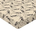 thumbnail image 4 of Ambesonne Circus Fitted Sheet, Monkeys Ride Bicycle Print, Twin Size, Pale Camel Charcoal Grey, 4 of 5