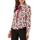 thumbnail image 4 of CAMISAS DE OFICINA DE MANGA LARGA CON BOTONES Y LAZO PARA MUJERES FLORES INSPIRADORAS M, 4 of 7