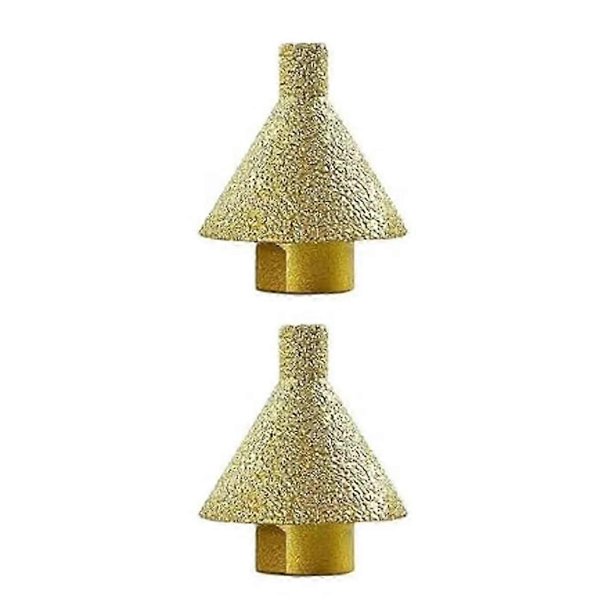 2pcs M10 Diamond Chamfering Bits for Angle Grinders,Tile Ceramic Trimming Cone Carve Polishing Grin