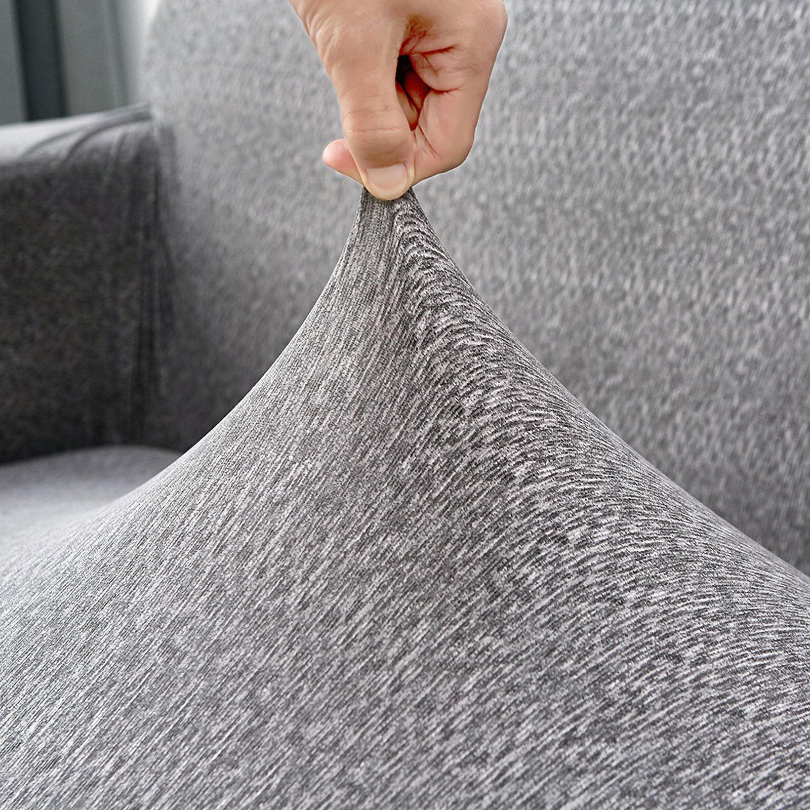 XmhyTop Stretch Sofa Cover - Texture Grain Solid Color Couch Cover-3 Seater Couch Protector Cover 72.83-90.55inch（Pink）