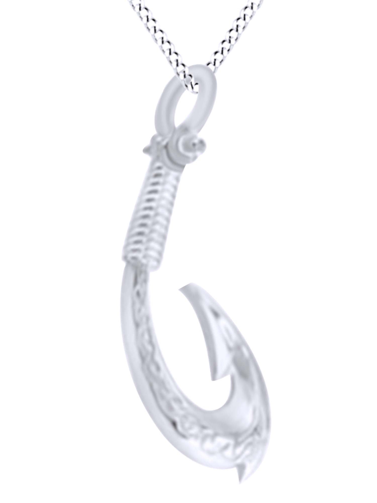 Fish Hook Pendant .925 Sterling Silver