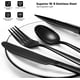 thumbnail image 3 of Juego de cubiertos negros de 24 piezas, juego de cubiertos negros, juego de cubiertos de acero inoxidable de grado alimenticio para 4, utensilios para comer, acabado espejo, apto para lavavajillas, 3 of 7