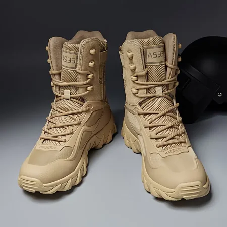 

Men‘s High-top Shock Absorption Waterproof Anti-skid Comfort Combat Boots Military Tactical Boots