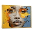 thumbnail image 2 of Designart "Vibrant Portrait Collage In Yellow And Blue" African American Art Floater Framed Canvas Art Print, 2 of 5