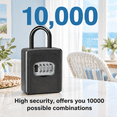 Large Key Lock Box with 4-Digit Code, Pure Black, Outdoor Wall Mount ...