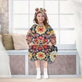 thumbnail image 7 of FORMRS Wearable Blanket Hoodie with Sleeves for Kids Cozy Flannel Sweatshirt, Colorful Floral Pattern, 7 of 7