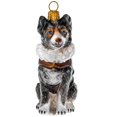 thumbnail image 2 of Blue Merle Australian Shepherd in Aussie Bomber Jacket Polish Glass Ornament, 2 of 3