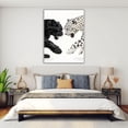 thumbnail image 4 of Mudket Framed White Leopard Canvas Wall Art, Black and White Animal Print Wall Decor, Bold Wildlife Art Ready to Hang - 12"L x 8"W, 4 of 10