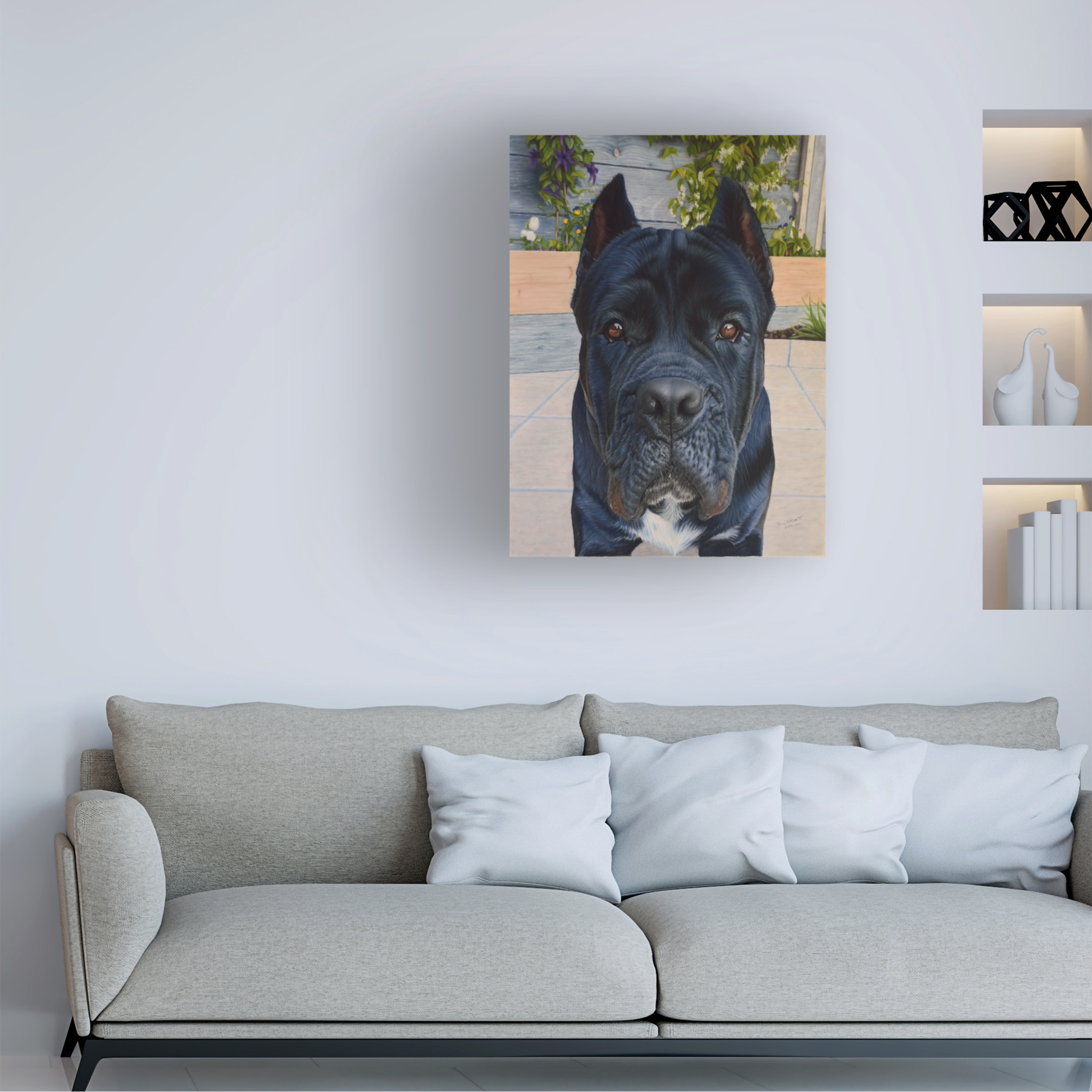 Steve Crockett 'Pet Portrait Of Genghis The Cane Corso' Canvas Art