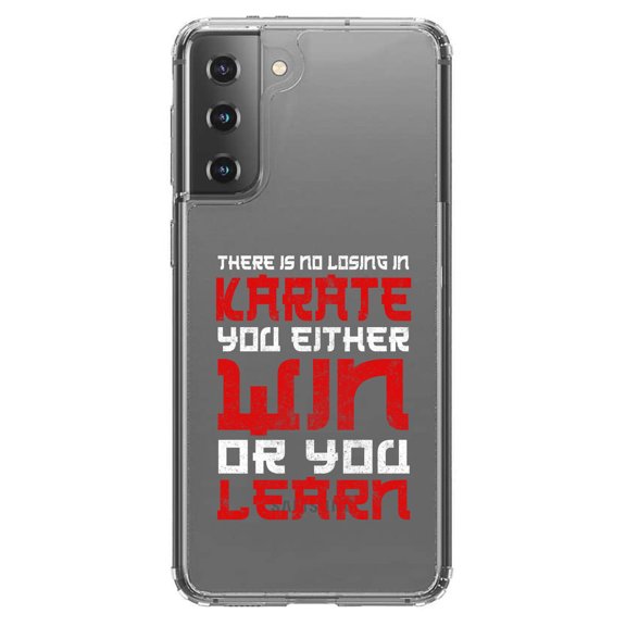 DistinctInk Clear Hybrid Case for Samsung Galaxy S21 Plus (6.7" Screen) - Win Or Learn - Raised Bezel Screen Guard