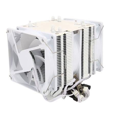 Smart Devices PC CPU Cooler, 90mm Low Noise RGB CPU Cooling Fan 6 Heat Pipes Dual Towers 3 Fans Easy To Install for AM3 for 1155 1156 for AM2