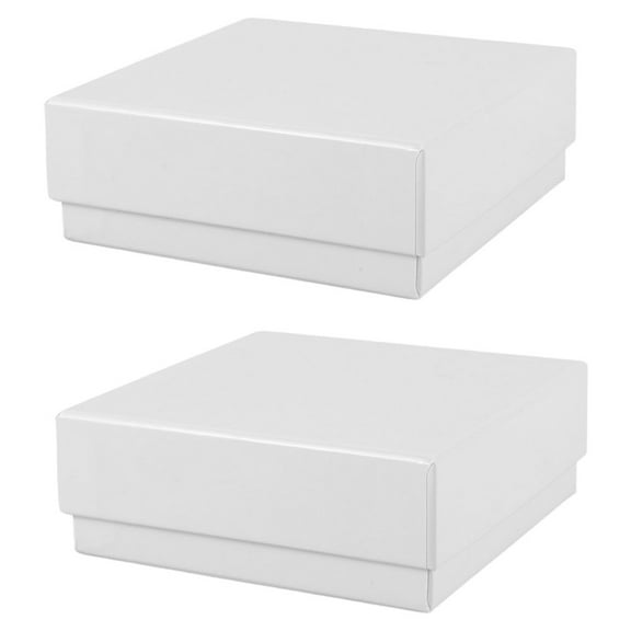Raindrops 2Pcs Sample Storage Box White Rectangular For Laboratory Staff With -Top Lid